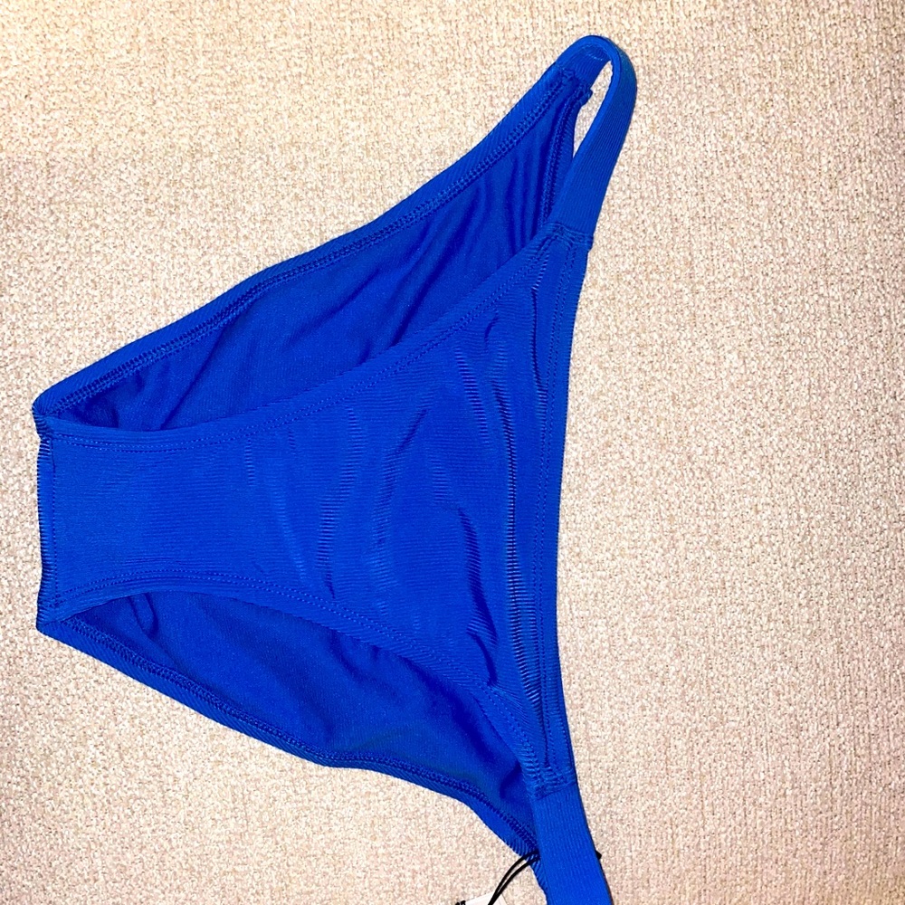 Round blue bikini bottoms